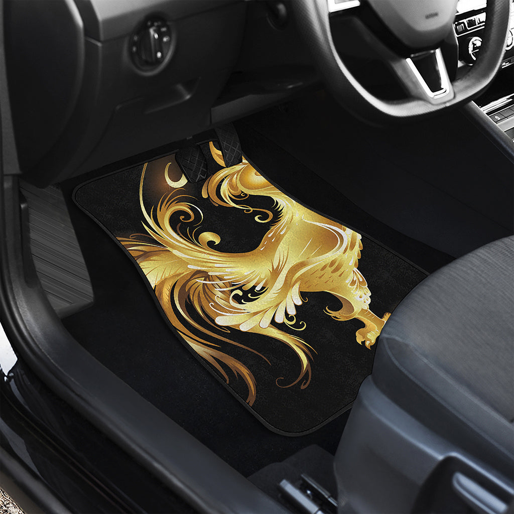 Golden Rooster Print Front and Back Car Floor Mats