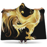 Golden Rooster Print Hooded Blanket