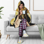 Golden Rooster Print Hooded Blanket