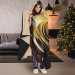 Golden Rooster Print Hooded Blanket