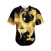 Golden Rooster Print Men's Baseball Jersey