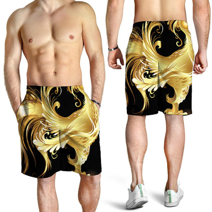 Golden Rooster Print Men's Shorts