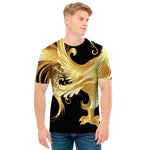 Golden Rooster Print Men's T-Shirt