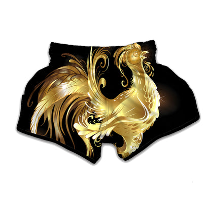 Golden Rooster Print Muay Thai Boxing Shorts