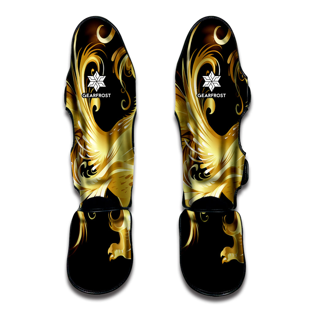 Golden Rooster Print Muay Thai Shin Guard