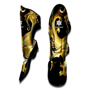 Golden Rooster Print Muay Thai Shin Guard