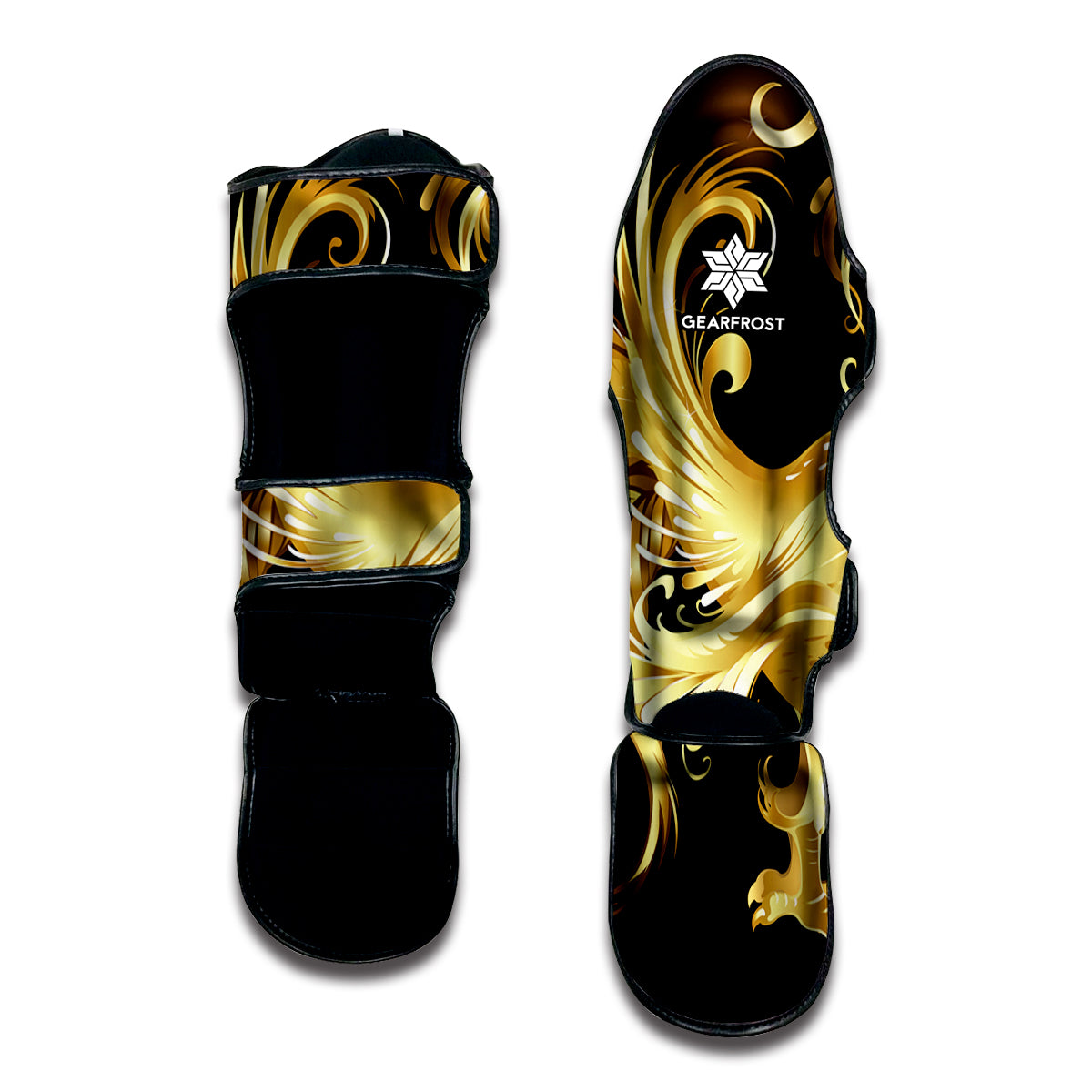 Golden Rooster Print Muay Thai Shin Guard