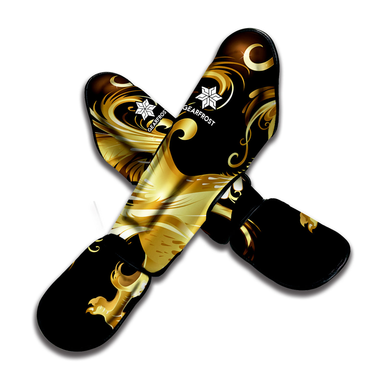 Golden Rooster Print Muay Thai Shin Guard