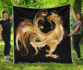 Golden Rooster Print Quilt