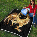 Golden Rooster Print Quilt