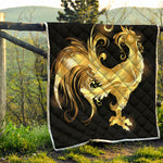 Golden Rooster Print Quilt
