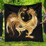 Golden Rooster Print Quilt