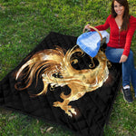 Golden Rooster Print Quilt