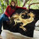 Golden Rooster Print Quilt