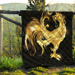 Golden Rooster Print Quilt