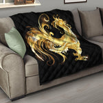 Golden Rooster Print Quilt