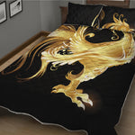 Golden Rooster Print Quilt Bed Set