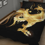 Golden Rooster Print Quilt Bed Set