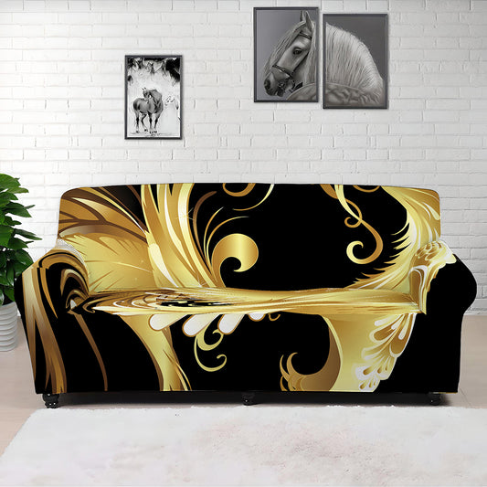 Golden Rooster Print Sofa Cover