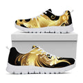 Golden Rooster Print White Running Shoes