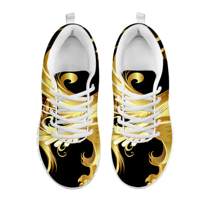Golden Rooster Print White Sneakers