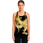 Golden Rooster Print Women's Racerback Tank Top
