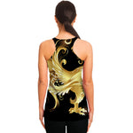 Golden Rooster Print Women's Racerback Tank Top