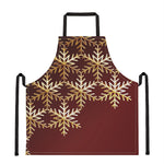 Golden Snowflake Print Apron