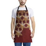 Golden Snowflake Print Apron