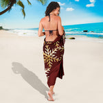 Golden Snowflake Print Beach Sarong Wrap