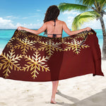 Golden Snowflake Print Beach Sarong Wrap