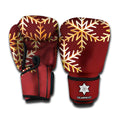 Golden Snowflake Print Boxing Gloves