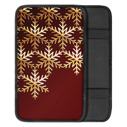 Golden Snowflake Print Car Center Console Cover