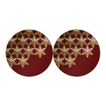 Golden Snowflake Print Car Coasters