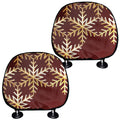 Golden Snowflake Print Car Headrest Covers