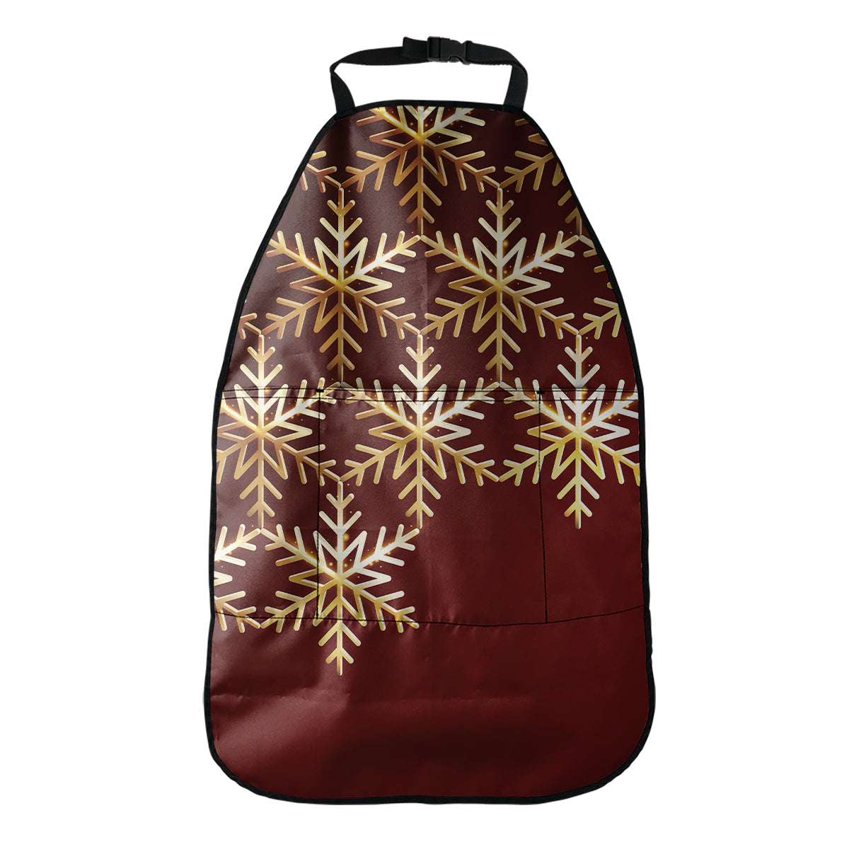 Golden Snowflake Print Car Seat Organizers