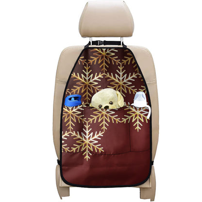 Golden Snowflake Print Car Seat Organizers