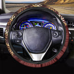 Golden Snowflake Print Car Steering Wheel Cover