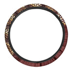 Golden Snowflake Print Car Steering Wheel Cover