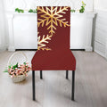 Golden Snowflake Print Dining Chair Slipcover