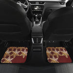Golden Snowflake Print Front and Back Car Floor Mats