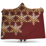 Golden Snowflake Print Hooded Blanket
