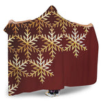 Golden Snowflake Print Hooded Blanket