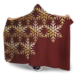 Golden Snowflake Print Hooded Blanket