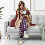 Golden Snowflake Print Hooded Blanket
