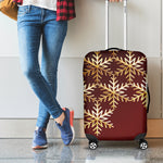 Golden Snowflake Print Luggage Cover