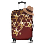 Golden Snowflake Print Luggage Cover