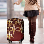 Golden Snowflake Print Luggage Cover