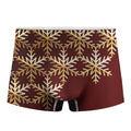 Golden Snowflake Print Men's Boxer Briefs