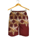 Golden Snowflake Print Men's Shorts